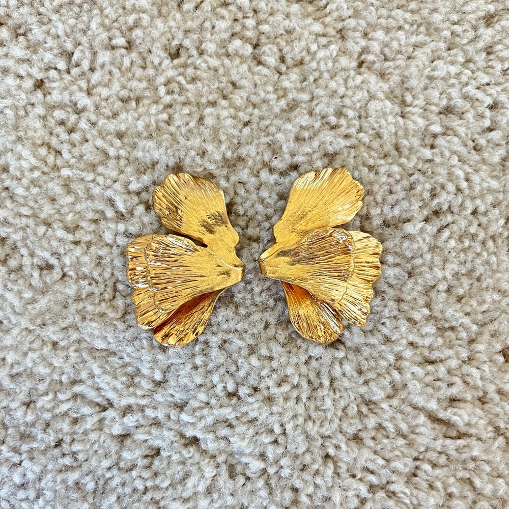 Zara Gold Leaf Statement Earrings